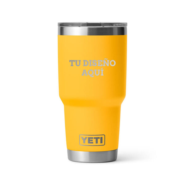 Termo yeti 30oz personalizado con grabado laser amarillo