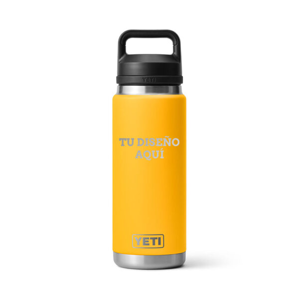 Botella yeti 26oz personalizada con grabado laser amarillo