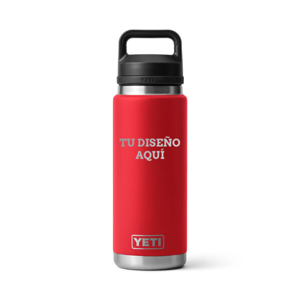 Botella yeti 26oz personalizada con grabado laser rojo