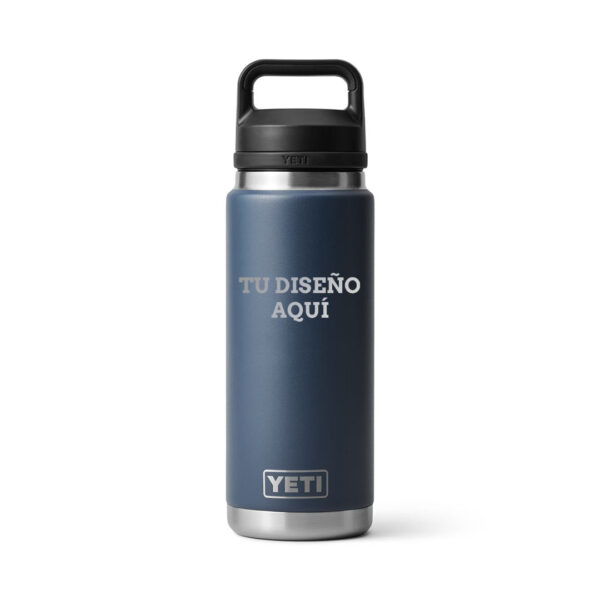 Botella yeti 26oz personalizada con grabado laser azul