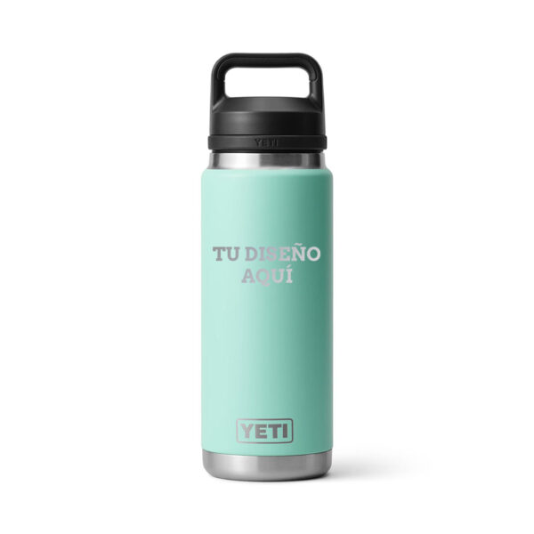 Botella yeti 26oz personalizada con grabado laser celeste