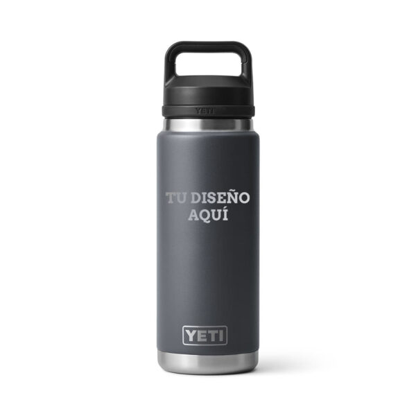 Botella yeti 26oz personalizada con grabado laser gris