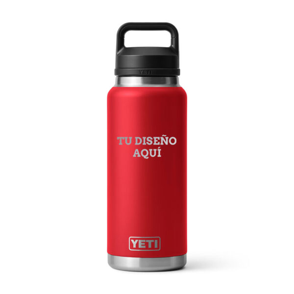 Botella yeti 36oz personalizada con grabado laser rojo