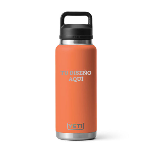 Botella yeti 36oz personalizada con grabado laser naranja