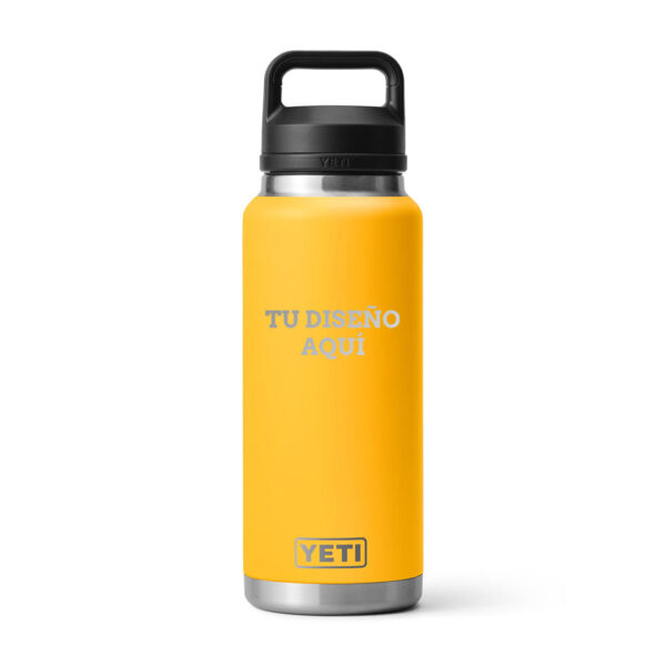 Botella yeti 36oz personalizada con grabado laser amarillo