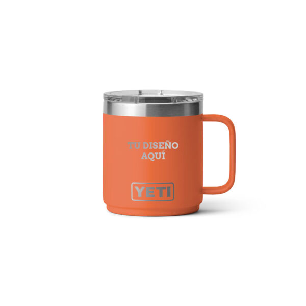 Taza yeti 10oz personalizada con grabado laser naranja