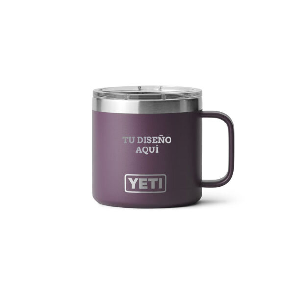 Taza yeti 10oz personalizada con grabado laser morado