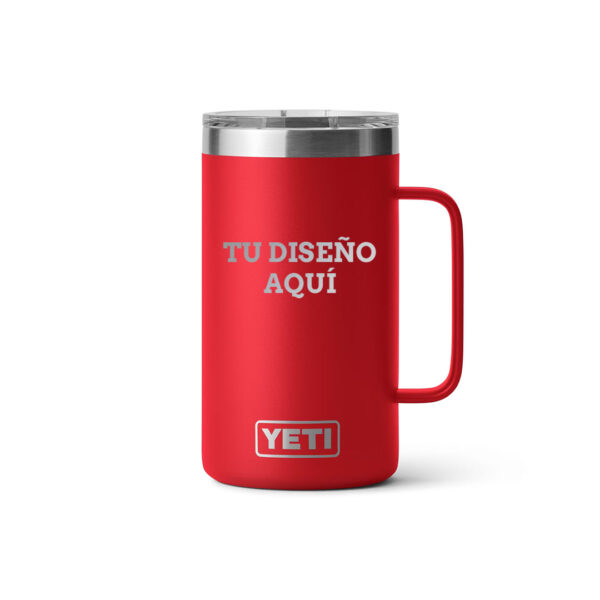 Taza yeti 24oz personalizada con grabado laser rojo