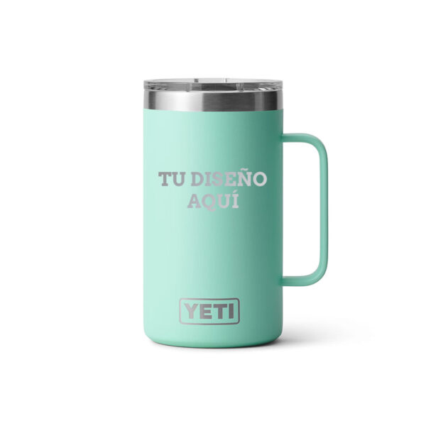 Taza yeti 24oz personalizada con grabado laser celeste