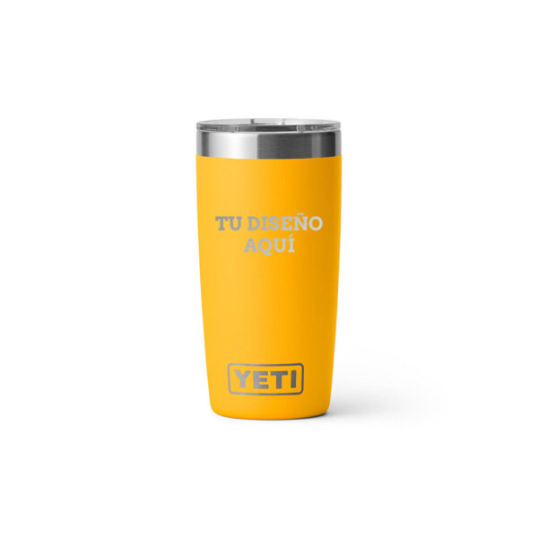 Termo yeti 10oz personalizado con grabado laser amarillo