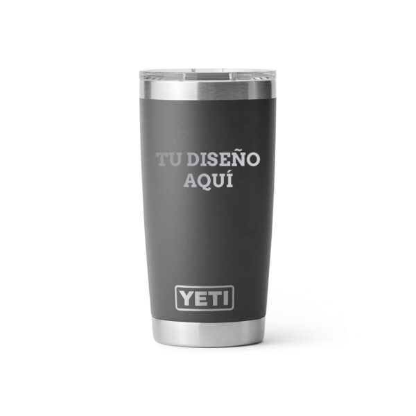 Termo yeti 20oz personalizado con grabado laser gris