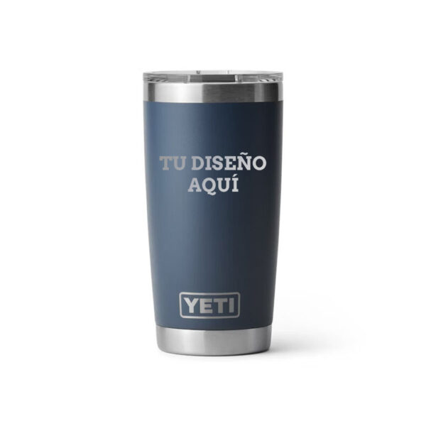 Termo yeti 20oz personalizado con grabado laser azul