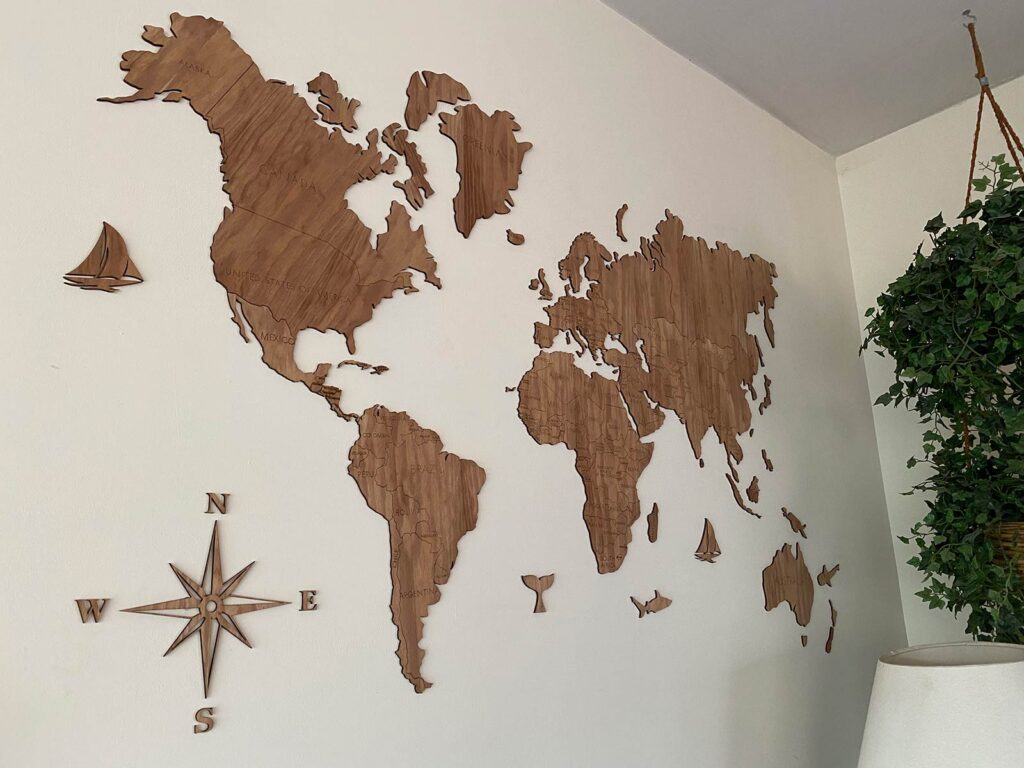 Mapas del mundo de madera